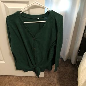 Dark Green button down v nexk